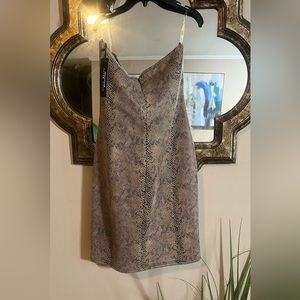 Strapless snake skin print dress